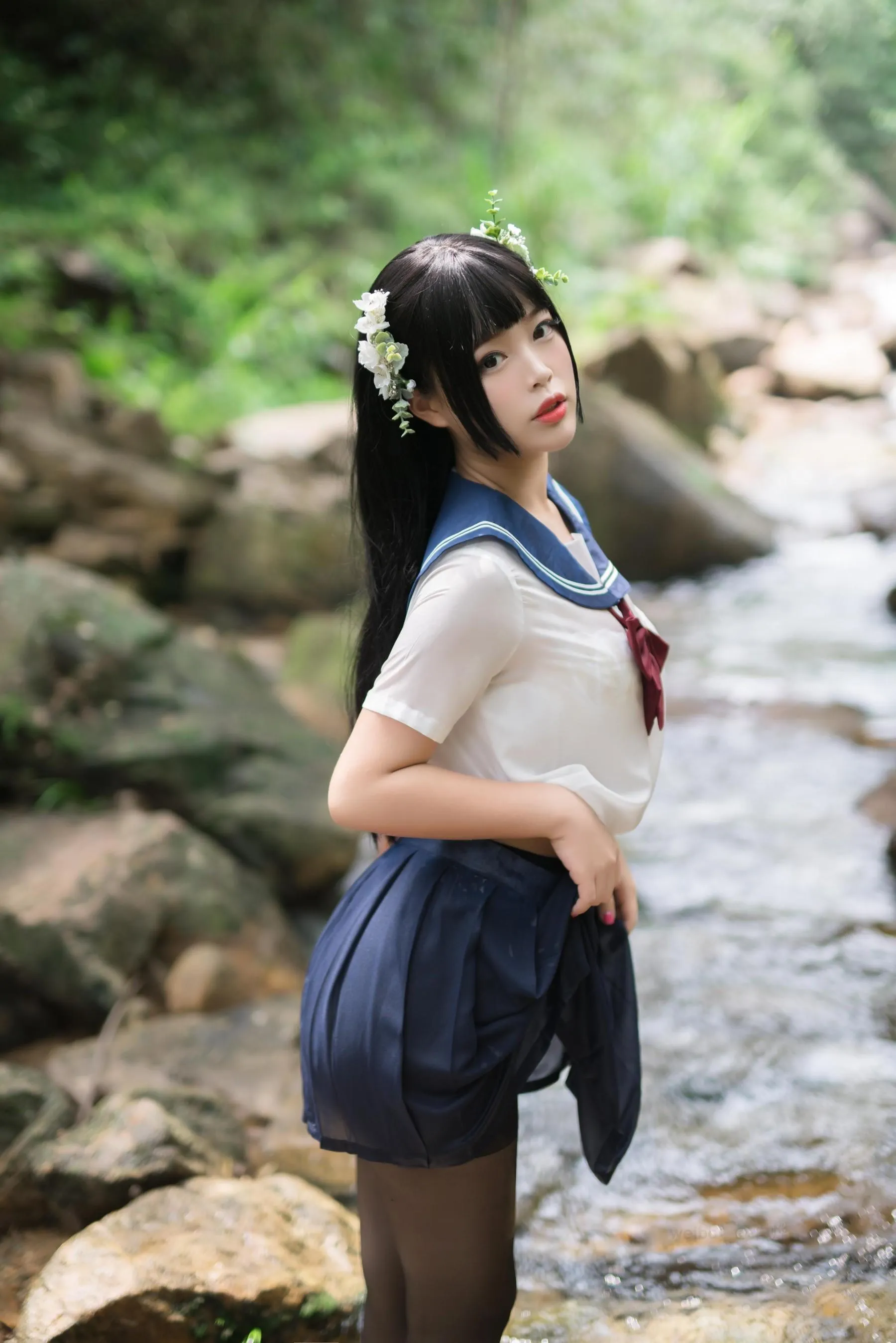 白烨 – NO.05 湿身JK-图片[24] [50P]插图8